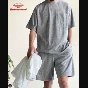 SOLD Battenwear / Lounge Shorts + Shirt / Heather Grey Size Medium